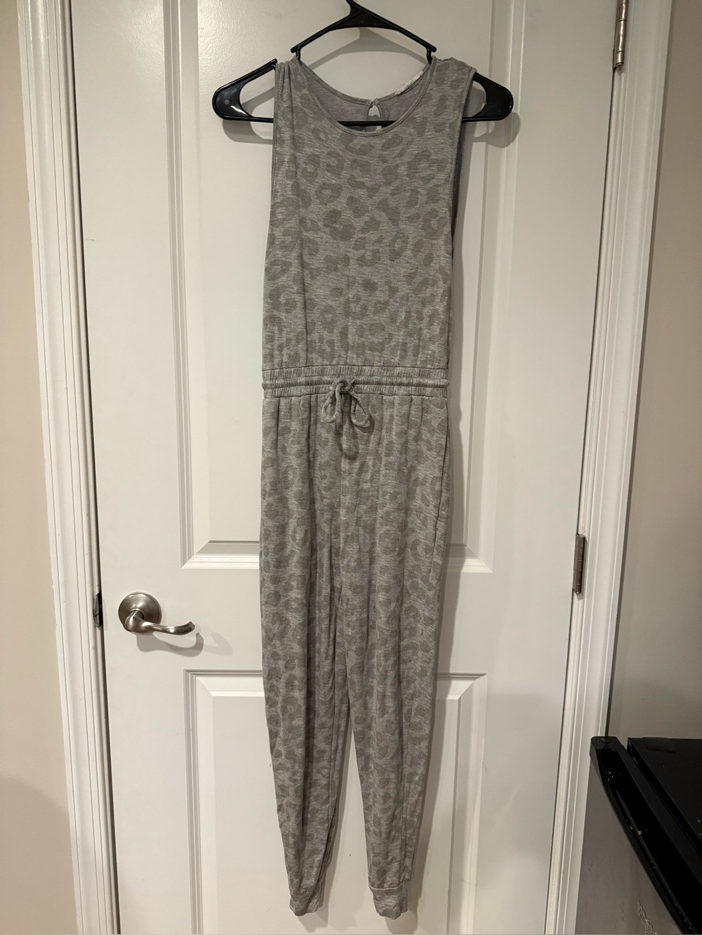 Grey Sleeveless Jumpsuit with Drawstring Waist